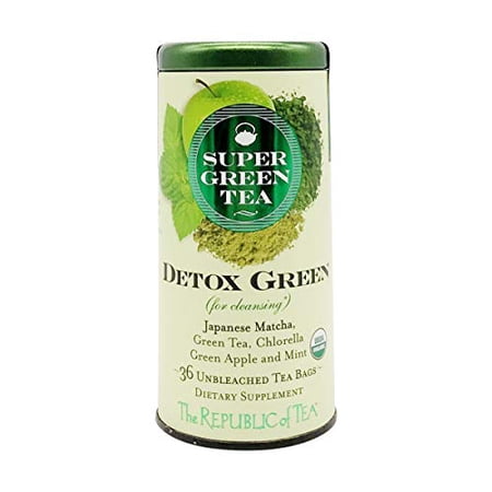 The Republic of Tea Detox Green Supergreen Tea, 36 Tea Bags, Matcha And Chlorella Tea Blend