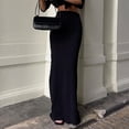 thumbnail image 5 of Women Maxi Skirt Elastic High Waist Hip Wrapped Long Skirt Solid Color Slim Fit Bottoming Skirt Clothing Accessories, 5 of 8