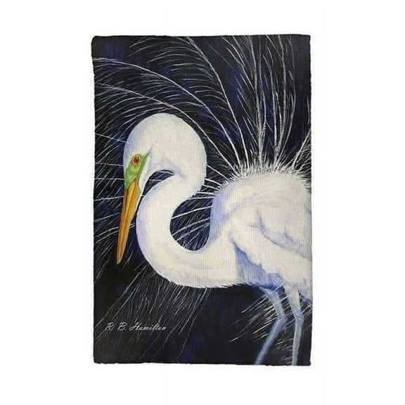 Betsydrake KT1155 16 x 25 in. Breeding Egret Kitchen Towel