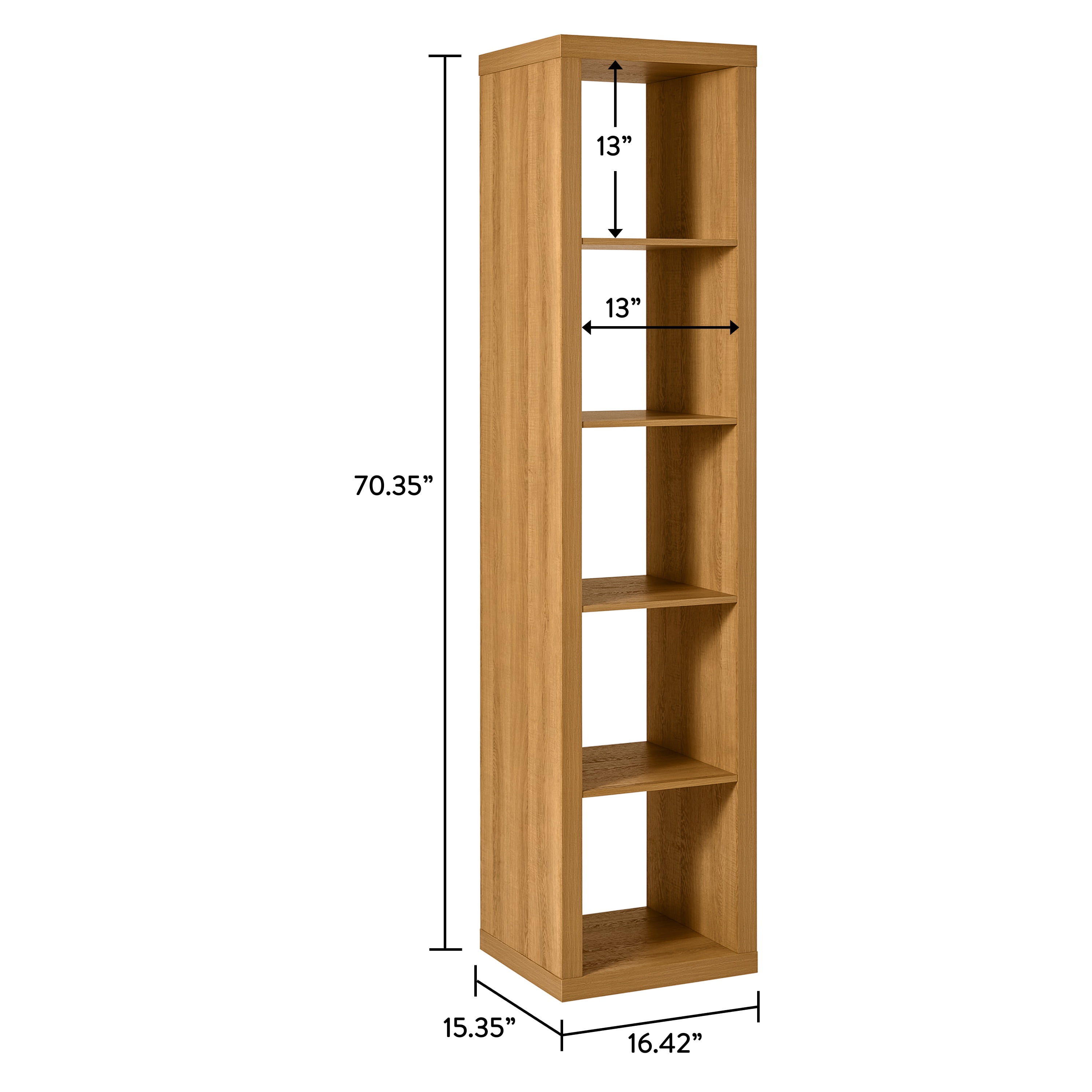 Better Homes & Gardens 5 Cube Vertical Storage Organizer, Light Honey
