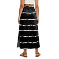thumbnail image 6 of High Waisted Striped Maxi Skirt, Casual Flowy Side Slit Long Skirt with Pockets, Elastic Waist Drawstring Summer Beach Bottoms, 6 of 6