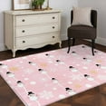 thumbnail image 5 of Christmas Snowman Pink Area Rug 4x6 Washable Rug Non Slip Winter Snowflakes Xmas Retro Large Area Rug Indoor Floor Carpet for Entryway Bedroom Kitchen Living Room Home Office Dining Room Nursery, 5 of 8