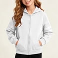 thumbnail image 6 of Wsyxszg Zip Up Hoodies for Girls Fall Striped Hooded Long Sleeve Sweatshirts Kids Trendy Relaxed Fit Everyday Jackets 5-14T, 6 of 8