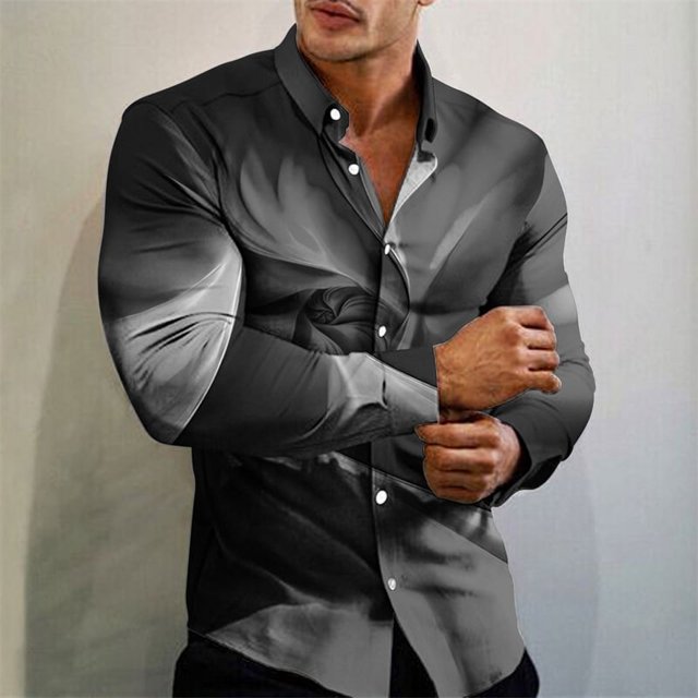 Las camisas de otoño más nuevas para hombres camisas sociales de lujo de manga larga con calavera 3D camisetas de gran tamaño con solapa camisetas para hombre ropa de otoño