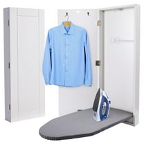 Ivation Ironing Board, Wall Mounted Ironing Board Cabinet W/Left Side Door & Release Lever, White