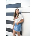 thumbnail image 5 of Womens Juniors Distressed Vintage A-Line Denim Skirt, 5 of 5