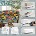 thumbnail image 7 of FOR U DESIGNS Colorful Flower Dachshund Print Ottoman Slipcover Stretch Flip-Top Storage Stool Cover Washable Rectangle Footrest Cover with Elastic Band, Non-Slip Removable Bench Protector for Kids, 7 of 7