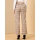 thumbnail image 5 of Pantalones a cuadros casuales para mujer, bolsillos, pierna recta, trabajo, oficina, pantalones Marrón caqui claro M, 5 of 6