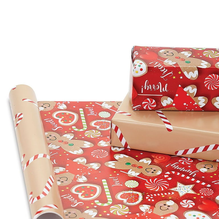 Current Sweet Treats Jumbo Double Sided Kraft Rolled Gift Wrap - 1 Giant  Roll, 23 inches Wide by 32 feet Long, Holiday Wrapping Paper