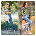 thumbnail image 7 of KLL Hawaii Palms Print Women's Long Sleeve Pajamas with Pants Sleepwear Loungewear 2 Set-Medium, 7 of 7