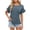Light Blue, variant on ChaoHeng Womens Summer Tops with Sleeves Women's Round-neck Stylish Lace Plain-checkered Knitted T-shirt for Casual Wear Tops Wine S