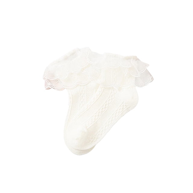 Kids Baby Girls Socks Cute Ruffled Mesh Patchwork Princess Dress Socks for Toddler Clothing Accessory