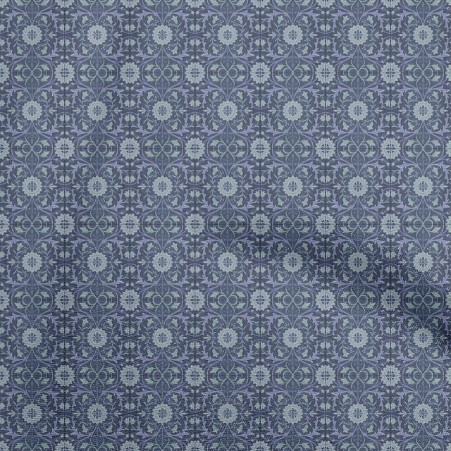 oneOone Polyester Spandex Blue Fabric Damask Dress Material Fabric Print Fabric By The Yard 56 Inch Wide