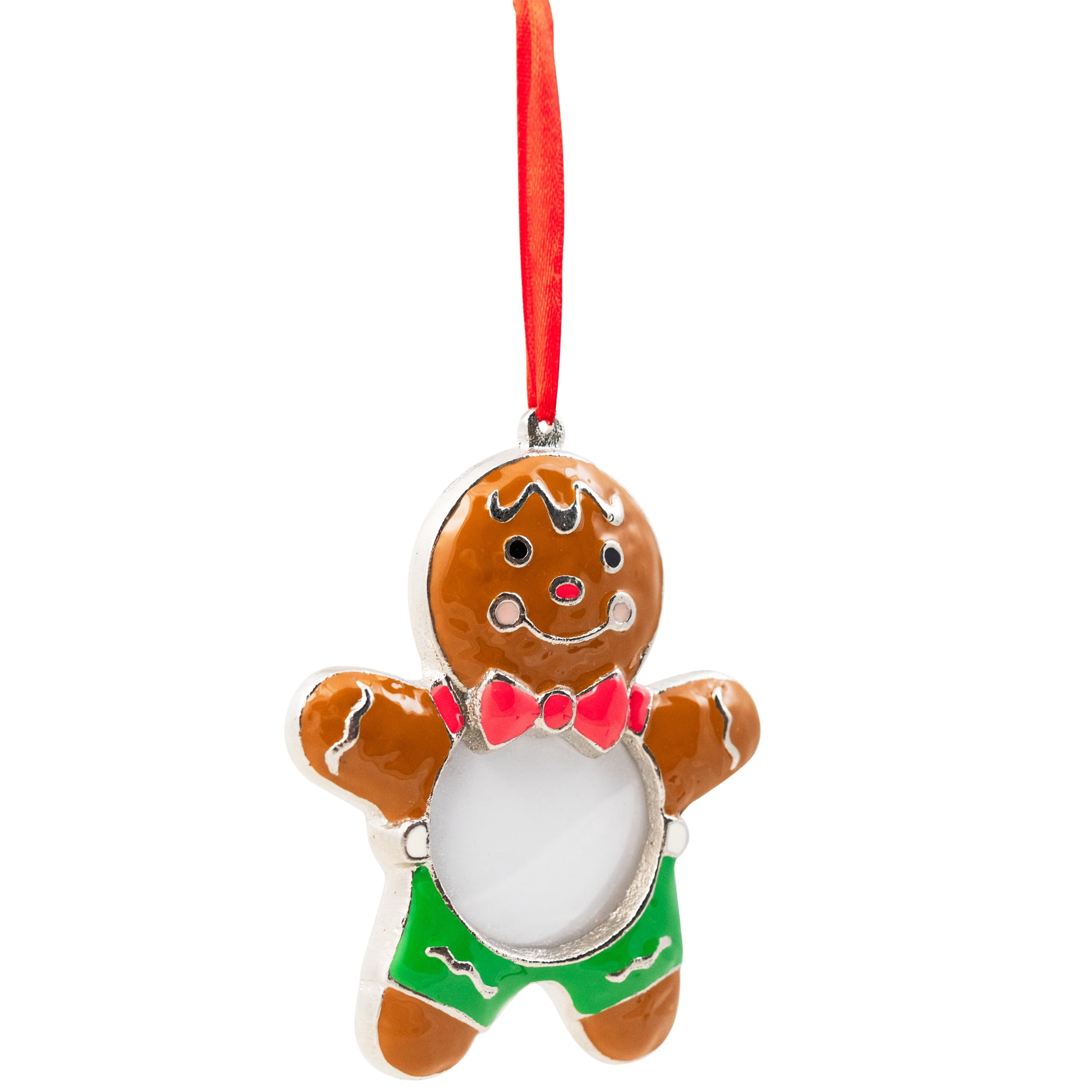 Gingerbread Man Photo Frame Christmas Ornament - 4"