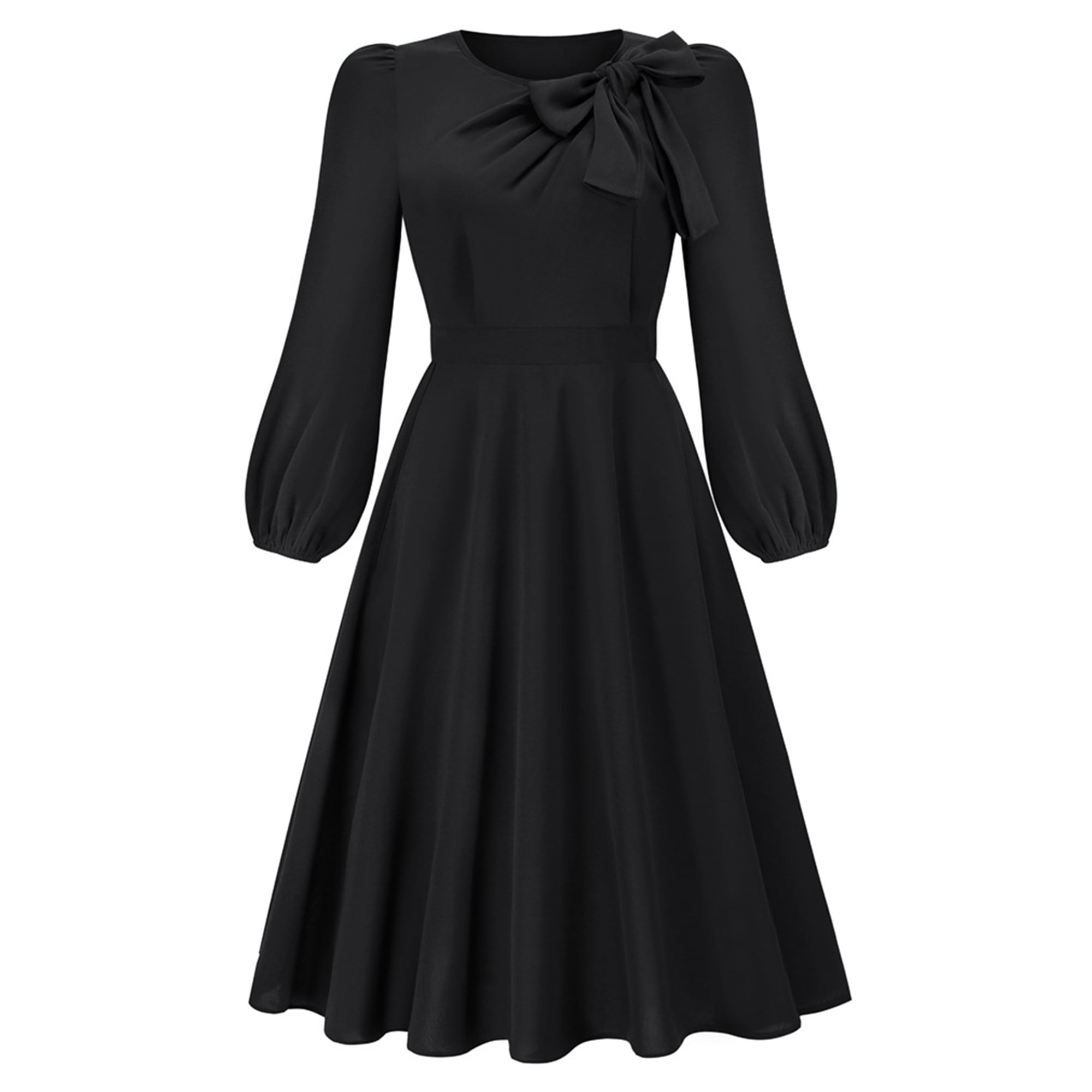 Black plain dress long 2025
