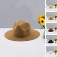 thumbnail image 2 of Solid Color Folding Thin Straw Hat Unisex Big Brim Sunscreen Jazz Hat Fashion Accessories, 2 of 7