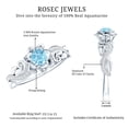 thumbnail image 6 of Rosec Jewels Natural Aquamarine Diamond Flower Engagement Ring for Women - AAA Quality Aquamarine Ring with Jewelry Box, 925 Sterling Silver, US 4.00, 6 of 7