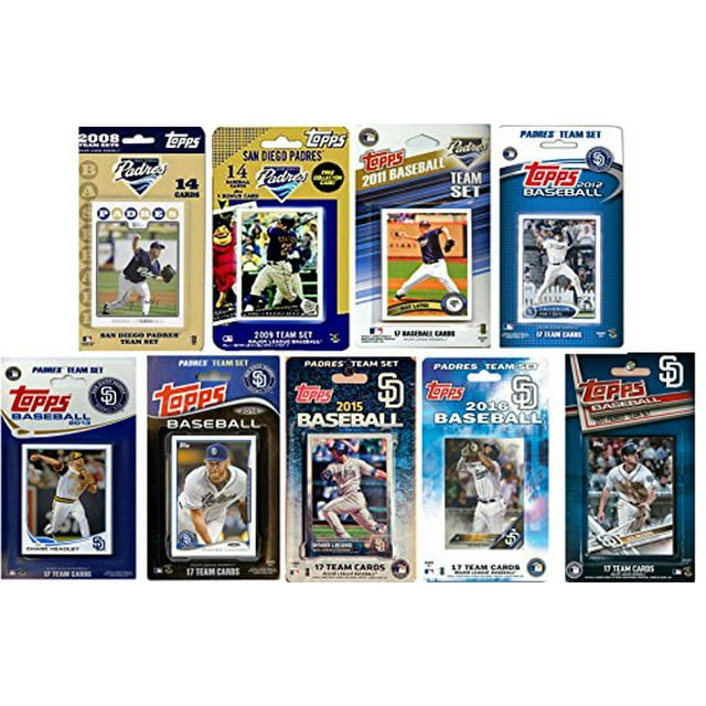 C&I Collectables PADRES917TS MLB San Diego Padres 9 Ensembles de Cartes à Collectionner sous Licence Différentes