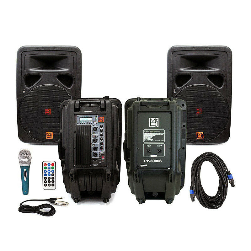 Mr. Dj USA PP3530BTPK 15Inch Full Range Speaker System Package