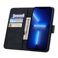 thumbnail image 4 of SaniMore Embossing Flip Wallet Case for iPhone 14 Pro, [RFID Blocking] PU Leather Cover with Card Holder & Kickstand Wrist Strap Magnetic Clasp All-Inclusive Protective Shell, Black, 4 of 8