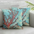 thumbnail image 3 of Qinduosi Nautical Coral Throw Pillow Covers Inch Beach Starfish Pillow Covers Farmhouse Ocean Outdoor Pillowcases Linen Cushion Covers for Couch Sofa Bed Decor (Pack of ), 3 of 5