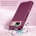 thumbnail image 4 of I-HONVA For Google Pixel 8A Case,3-Layer Military Grade Drop Protection Anti-Slip Bumper Rugged Shockproof Dustproof Protection 6.1 inch Phone Case,Purple Pink, 4 of 7