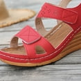 thumbnail image 6 of XUNKUSGA Wedge Sandals for Women Fashion Comfortable Open Toe Ankle Strap Sandals Women Classic Slip-On Arch Support Women Walking Shoes,Red, 6 of 10