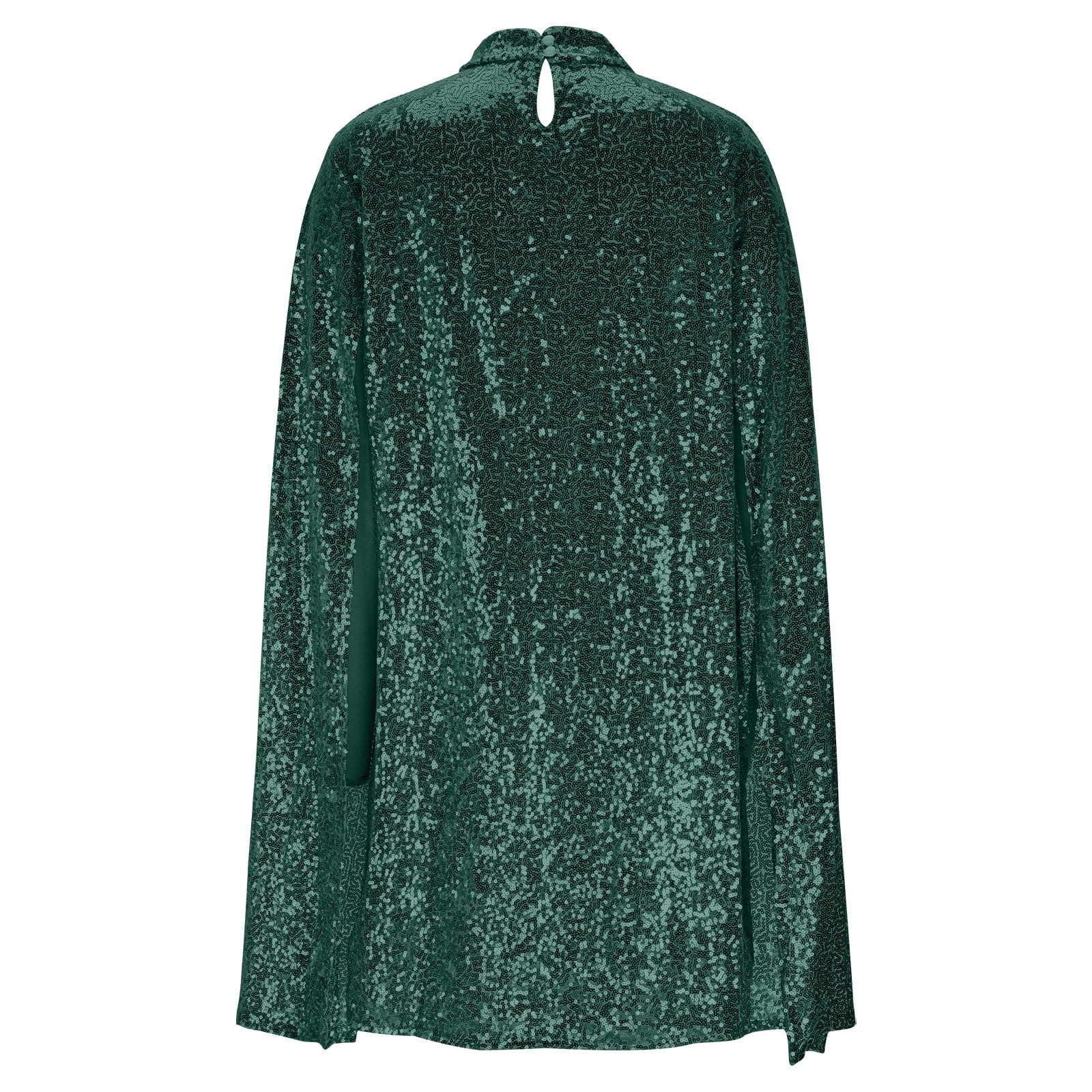 JGGSPWM Women's Sleeveless Solid Color Sequin Elegant Temperament Dress Long Sleeve Shiny Gold Cocktail Party Short Dress Green S