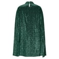 thumbnail image 6 of Zedker Women's Sparkly Cloak Sleeve Evening Mini Dress Elegant Stand Collar Shiny Sequins Cocktail Party Short Cape Dresses Holiday Party Dresses Plus Size Green L, 6 of 7