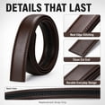 thumbnail image 5 of Men's Ratchet Belt Replacement Strap Only, PU Leather Strap for Automatic Buckle, Cut to Fit 31"-61" Waist, Black Brown - TRISJEM, 5 of 8