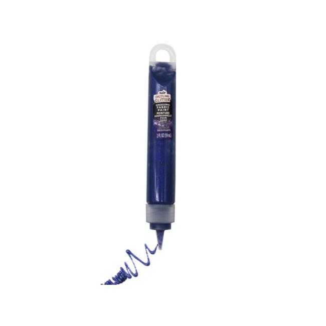 Kole Imports AC50824 2 oz Fabric Glitter Paint Pen, Blue Sapphire Pack of 24