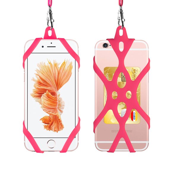 2PCS Phone Lanyard Case Cover Hands-free Neck Strap Silicone Phone Lanyard Holder Case Smart Mobile Phone Support