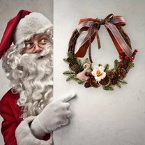 12 Inch Round Wreath for Front Door Wall Hanging Ornaments Christmas Wreaths Window Decorations Artificial Vines for Home Decor Indoor Home Wall Wedding Room Decor