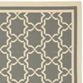 thumbnail image 2 of SAFAVIEH Courtyard Allison Geometric Bordered Indoor/Outdoor Area Rug, 5'3" x 5'3" Square, Anthracite/Beige, 2 of 4