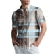 thumbnail image 2 of Blusa y camisa de manga corta con cuello vuelto para hombre, camisa informal con botones y estampado a cuadros, de manga corta y solapa., 2 of 6