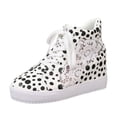 thumbnail image 7 of Wedge Sneakers for Women Hidden High Heeld Dressy Lace up Sneakers High Top Fashion Walking Shoes Lace Casual Platform Sneakers White Size 8.5, 7 of 7