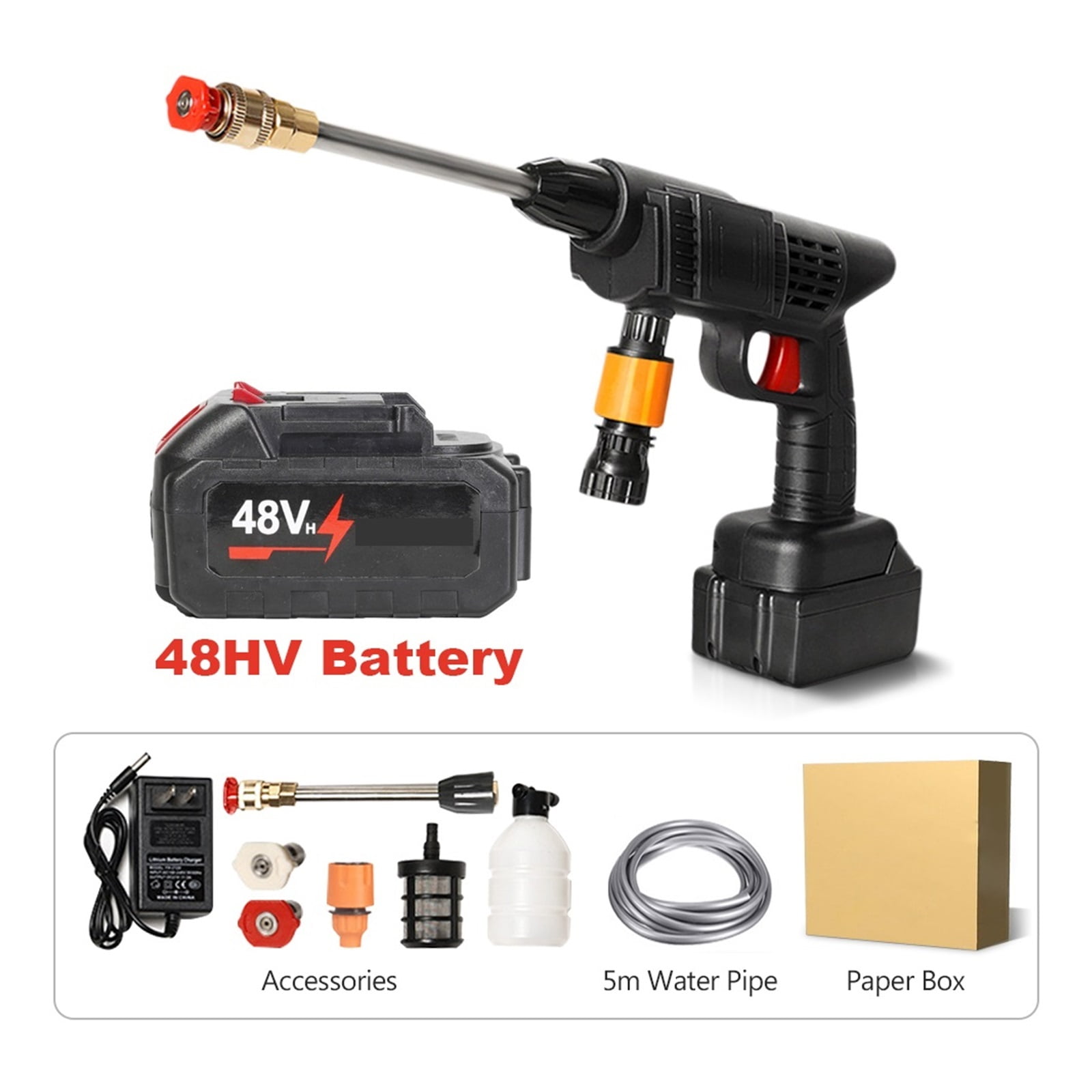 High Pressure Water Gun Electric Car Household Rechargeable Lithium Battery Wireless Spray Washer Cleaner Washing Machin ,Effortless cleaning