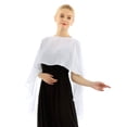 thumbnail image 4 of Miaeowve Women Soft Sheer Chiffon Bolero Shrug Wedding Capes Shawl Wrap for Bridesmaid Dress Cover Up White One Size, 4 of 7