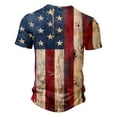 thumbnail image 5 of WREESH Men's Henley T-Shirt Short Sleeve Button Front 4th of July Print Summer Casual Style Multicolor, 5 of 5