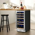 thumbnail image 2 of Costway 30-Bottle Freestanding Wine Cooler 15''Dual Zones Wine Cellar w/ Temp Memory, 2 of 11