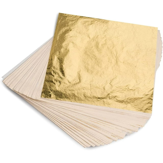Láminas de cobre - 100 hojas de cobre auténtico de 14 x 14 cm, hoja de oro rosa metalizada para manualidades, bricolaje, pinturas, dorado, muebles, maquillaje y manicura.