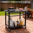 thumbnail image 4 of Jopath Bar Cart for The Home, Outdoor Rolling Kitchen Island with Stainless Steel Top with Four Hook Hangers Mobile Serving Cart for Patio, Yard,29.13''L x 21.65''W x 34.65''H, 4 of 9