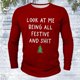 thumbnail image 1 of Amzcrzy - Sudadera Para Hombre, Informal, Con Estampado Navideño, Manga Larga, Cuello Redondo, Deportiva, A La Moda, Color Rojo, L, 1 of 4