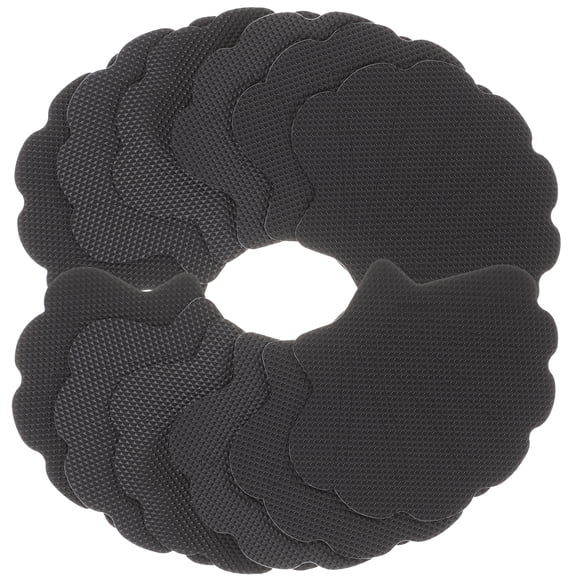 Non Slip Mat for Bathroom Use Black Rubber Shell Shaped Stickers for Tile Floor Bathtub Shower Room
