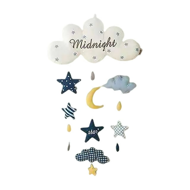Lindo móvil de techo con forma de nube para guardería de bebé, juguete hecho a mano, decoración para colgar en la pared, guirnalda Estrella Lunar