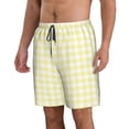 thumbnail image 2 of Honeii Shorts Décontractés pour Hommes à Imprimé Damier Jaune Citron avec Cordon de Serrage, Maillots de Bain Séchage Rapide Shorts de Plage-Grand, 2 of 6