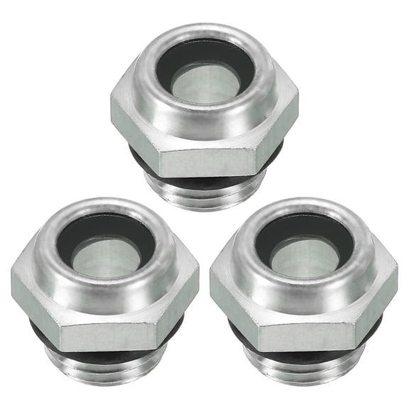 Uxcell Air Compressor Oil Sight Glass, G 1/4" Male Thread Aluminum Alloy Oil Liquid Level with O-ring 3 Pack