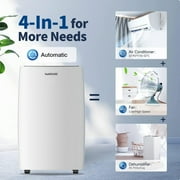HUMSURE Portable Air Conditioners 12000 BTU Room Air Conditioning Portable for Room, 24H Timer, 5-in-1 Quiet AC Unit as Cooler Dehumidifier Fan, Remote Control Window Kit