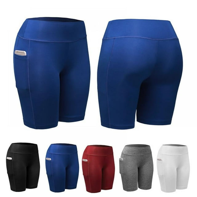 MesaSe Men‘s Compression Workout Shorts Leggings with Pockets for Phone - Base Layer Tights Short Pants