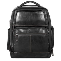 Jack Georges Voyager Hand-Stained Buffalo Leather Tech Backpack #7527 (Black)